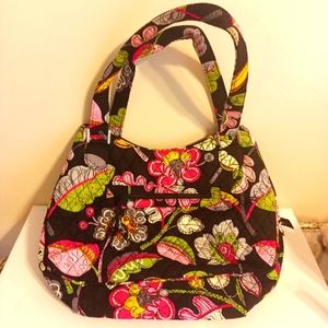 Vera Bradley Floral Tote Bag - Black, Pink, Green
